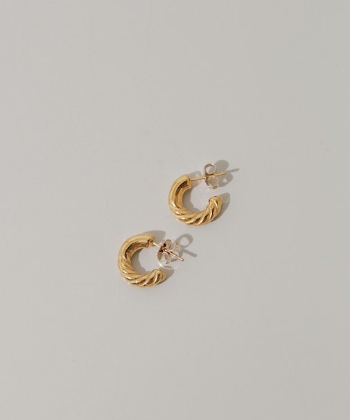 ステンレスヴィンテージライクフープピアス