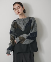 アーガイルニットカーディガン