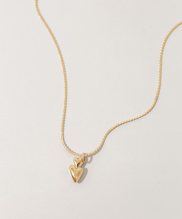 ステンレスダブルハートネックレス