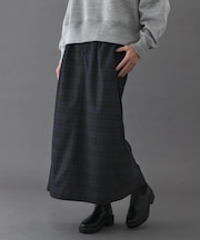 FORK&SPOON チェックストレートスカート