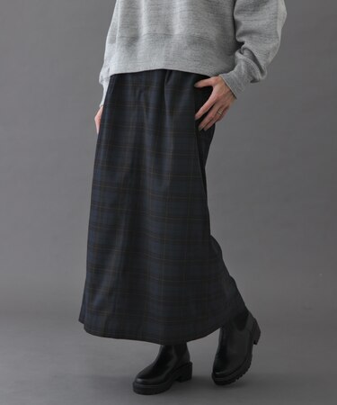 FORK&SPOON　チェックストレートスカート