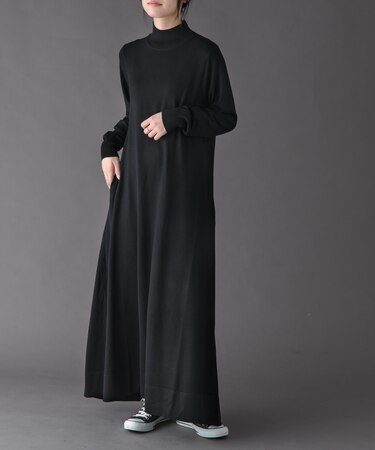 FORK&SPOON　ハイネックフレアニットワンピース