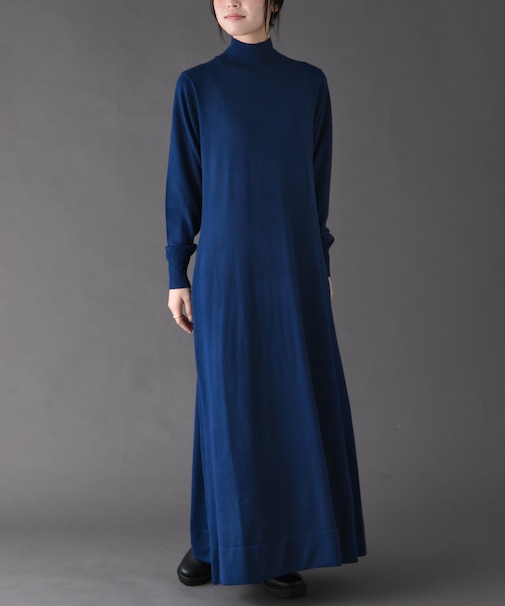 FORK&SPOON　ハイネックフレアニットワンピース