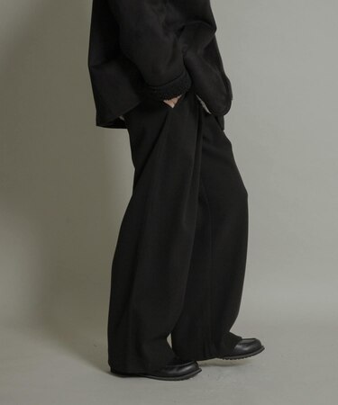 ジャージメルトンタックワイドパンツ