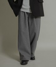 ジャージメルトンタックワイドパンツ
