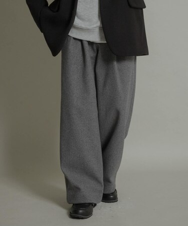 ジャージメルトンタックワイドパンツ