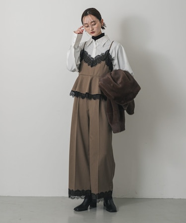 レースキャミオールインワン