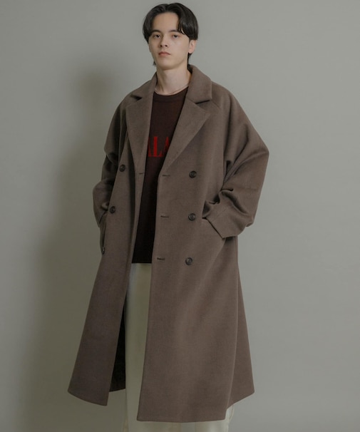 ウールブレンドダブルロングコート
