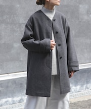 FORK&SPOON ウールノーカラーコート