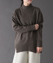 FORK&SPOON　ハイネックロングニット