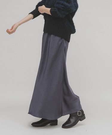 クラッシュサテンナロースカート