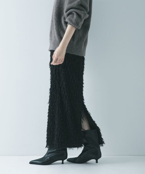 フリンジジャガードスカート