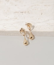 ニュアンスメタルサークルドロップピアス