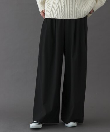 FORK&SPOON ウールライクツータックワイドパンツ