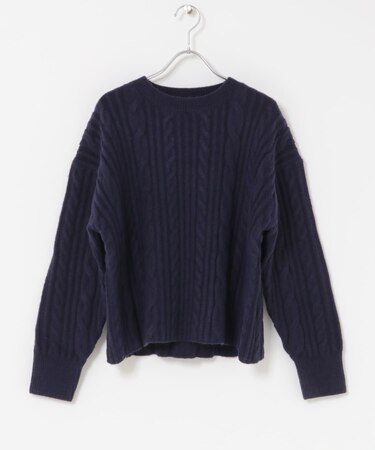 FORK&SPOON　ケーブルニットプルオーバー