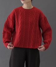 FORK&SPOON　ケーブルニットプルオーバー