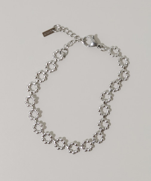 ステンレスフラワーチェーンブレスレット