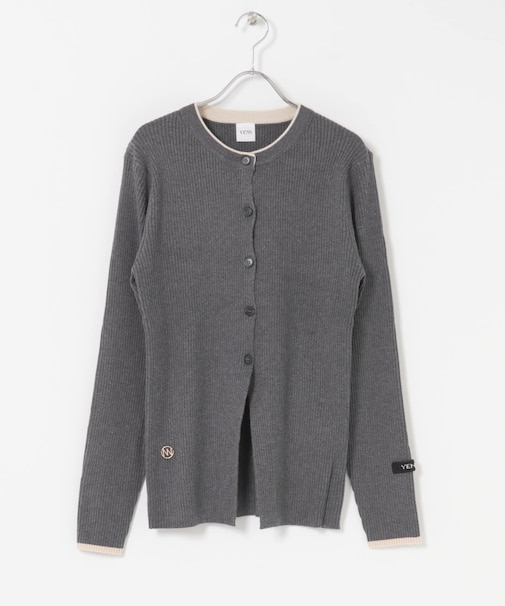 YENN　WOOL RIB CREW CARDIGAN