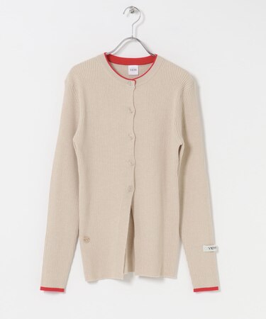 YENN　WOOL RIB CREW CARDIGAN