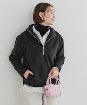 F by ROSSO シャギーフリースハーフZIPパーカー