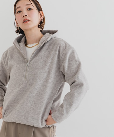 F by ROSSO　シャギーフリースハーフZIPパーカー