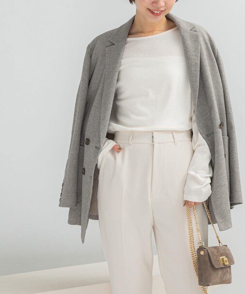 コットンカシミヤクルーネックカットソー