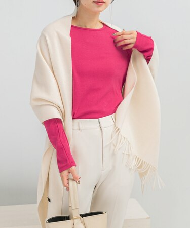 コットンカシミヤクルーネックカットソー