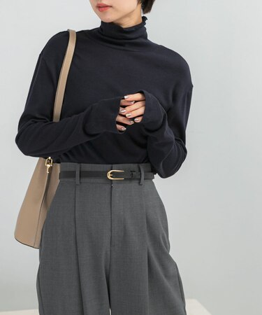 コットンカシミヤハイネックカットソー