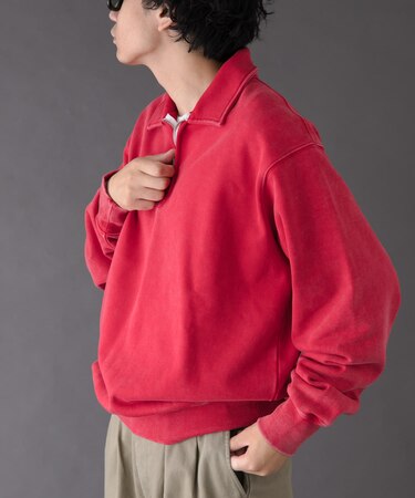 FORK&SPOON　サンブリーチハーフジップスウェット