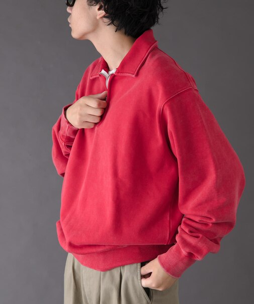 FORK&SPOON　サンブリーチハーフジップスウェット