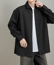 『UR TECH』ヘリンボーンレギュラーカラーシャツ