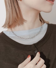 ステンレスオーバルチェーンマンテルネックレス