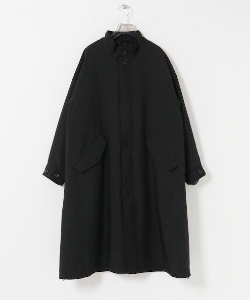 インナーダウン付スタンドカラーロングコート