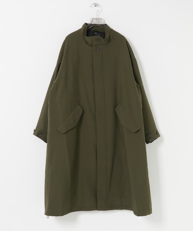 インナーダウン付スタンドカラーロングコート