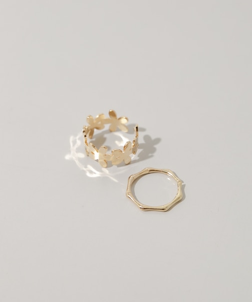 メタルフラワー2セットリング