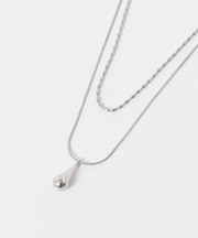 ステンレス二連ドロップネックレス