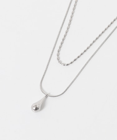 ステンレス二連ドロップネックレス