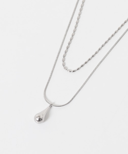 ステンレス二連ドロップネックレス