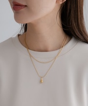 ステンレス二連ドロップネックレス