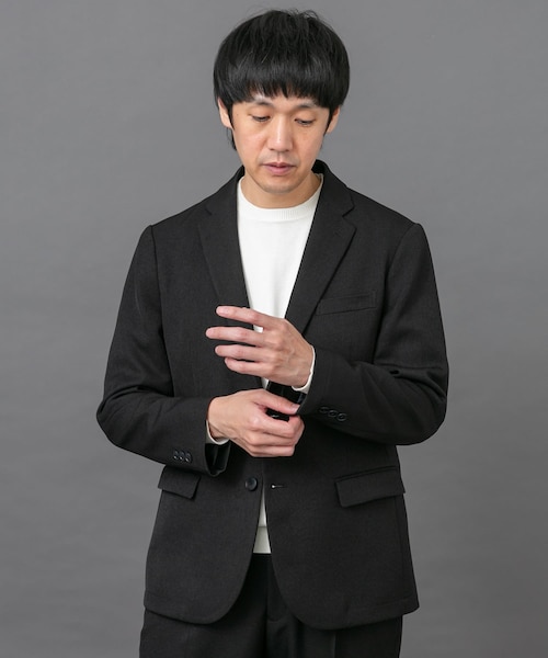 【ブラック】LIFE STYLE TAILOR ブラッシュドツイルストレッチジャケット LIFE STYLE TAILOR ブラッシュドツイルストレッチジャケット｜アーバン