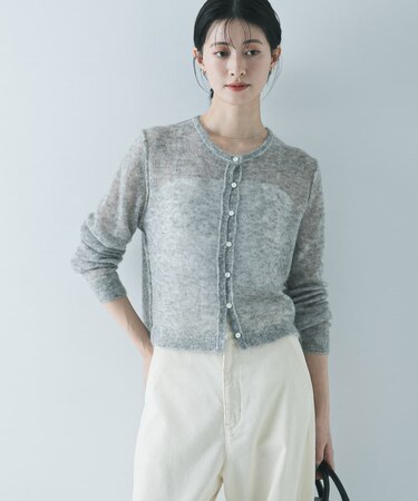 シアーモヘヤカーディガン