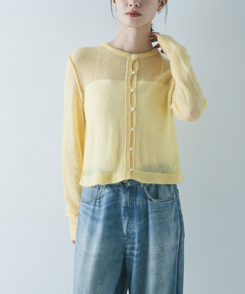 シアーモヘヤカーディガン