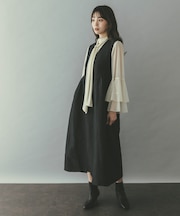 ジャガードフォルムレイヤードワンピース