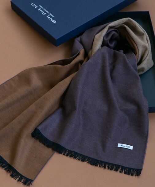 LIFE STYLE TAILOR　シルクリバーシブルマフラー