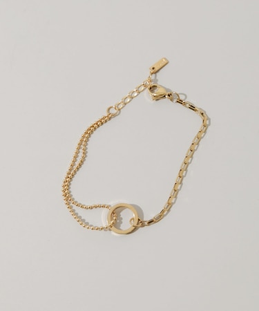 ステンレスサークルコンビチェーンブレスレット