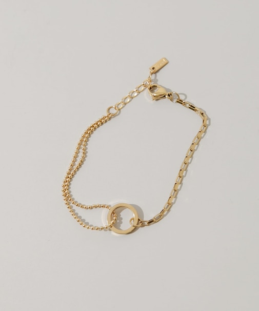 ステンレスサークルコンビチェーンブレスレット