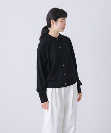 ウールポロニットカーディガン