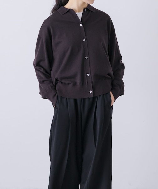 ウールポロニットカーディガン