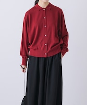 ウールポロニットカーディガン