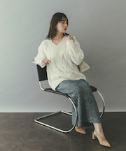 ラメシャギーニットスカート